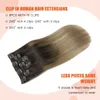Clipe balayage em extensões de cabelo humano remy slik reto ombre sem costura clipe ins extensão 120g