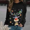 Sweats à capuche pour femmes Sweatshirts Pull de Noël pour femme Top 2023 Hiver Nouveau Père Noël Graphique Imprimé Pull Loisirs Mode Haut Col En O Dessin Animé SweatshirtL231011