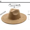 Suede Fedora Hats for Women 9.5cm Wide Brim Panama Western Cowboy Hat Gold Circle Men Autumn Winter Jazz Church Sombrero Caps