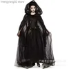 Tema Traje Horror Cosplay Bruja Mujeres Scary Zombie Vampiro Halloween Carnaval Ven Spooky Fantasma Medieval Capa con capucha Día de los Muertos T231011