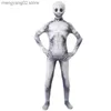 Theme Costume Horror Scary Zombie Come Kids Cosplay Skeleton Halloween Come Skull Mask Suit Jumpsuit Kids Adult Carnival Party Dress Up T231011