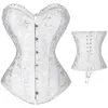 Bustiers Korse Kadın Steampunk Spiral Çelikler Kemik Korse Seksi Jakard Overbust Corselet ve Bel Cincher Shapewear P318i