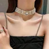 Chokers modny krótki szyjka wieloletnia gotowy naszyjnik dla kobiet kryształowe inkruszczone dhinestones Chocker moda biżuteria Girl Dift242R