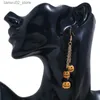 Andra modetillbehör Ins nya smycken Halloween Tassel överdriven godisfärg Vampyr Fangs Lips Pumpkin Long Pendant Earrings Q231011