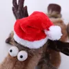 مستلزمات الحيوانات الأليفة Cat Christmas Hat Red Plush Slush Strap Dog Dog Hat