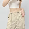 Frauen Hosen Mode Baggy Breite Bein Jogginghose Lose Hohe Taille Streetwear Cargo Weibliche Hippie Jogger Hosen Fallschirm