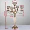Bougeoirs 80 cm/31.5 "bougeoirs à 5 bras en métal or/argent candélabres chandeliers en cristal pour centres de table d'événement de mariage 1 pièces 231010