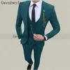 Gwenhwyfar moda turkus Turquoises Tuxedos One Button Męskie garnitury oblubienie
