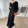 Abiti casual Stile coreano Abito da donna in maglia con cappuccio Manica lunga Vestido allentato Canottiera Autunno Inverno per le donne