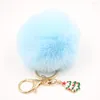 Porte-clés vente de bijoux d'arbre de noël porte-clés fausse fourrure Pom pendentifs dames bagages accessoires de voiture charmes