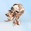 Vintage Rhinestone Rose Brooch Gold Plated Cystal Rose Pins for Party Wedding Gifts Fashion Jewelry Retail Whole8404008