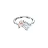 Anneaux Swarovski Designer Luxury Fashion Fashion Femme Arevé Forever Heart accompagnant Ring Female Element Crystal