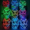 Costume Accessories Halloween Neon Mask Anime Cosplay Japanese Fox Mask LED Neon Light Mask Masquerade Luminous LED Mask Halloween Party PropsL231011