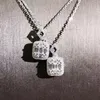 Gioielli di marca di lusso Fatti a mano unici T Princess Cut 5A Zirconia CZ Diamante Ciondolo quadrato Moda Eternità Collana clavicola per W280v