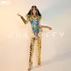 Stage Wear Modern Dance Thailand Southeast Asia Exotic Charm Sexy Club Outfit Bar Party Lady Gold Cosplay Costume Set