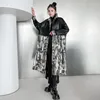Jaquetas femininas vintage hong kong estilo couro do plutônio retalhos impresso jaqueta outono solto e fino gola longa trench coat