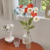 Flores decorativas 5 partes de papoilas falsificadas de flor artificial para mesa exterior interna