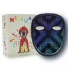 Kostymtillbehör Barn LED Smart Mask Bluetooth App Control Face Masks kan ändra färger diy foton text led ansiktsmasker för halloweenl231011