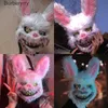 Costume Accessories Halloween Bloody Head Cover Mask Rabbit Bear Cosplay Mask Halloween Carnival Come Headgear Props Handmade Party Dance HorrorL231010L231010