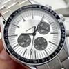 Omeg Wrist Watches for Men 2023 Mens Watches Five needles All dials work Quartz Wastch Top Luxury Brand Chronograph Clock Steel Strap Fashion Speedmaste gift one
