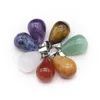 Encantos 7PCS Reiki Healing Crystal Ágata Forma de gota Colgante 7 Chakra Piedra natural Fabricación de joyas DIY Collar Accesorios Regalo