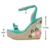 Slippers Platform Sandaler Summer Wedge Shoes Female Flower Böhmen Super High Heel Sandal Women Fashion Open Toe Sandalias Mujer 231010