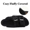 Slippers Bebealy Fur Plush Slippers For Women Winter Fur Fluffy Cork Footbed Home Furry Slides With Arch Support Soft Clogs Fuzzy Slipper x1011