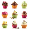 7cm Silicone Muffin Cupcake Moulds Cake Cup Round Shape Bakeware Maker Baking Mold Colorful Tray Baking Cup Liner Molds Baking Moulds Q634