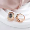 Orecchini a cerchio JULYDREAM liscio 585 color oro spesso ovale colorato zircone accessori per feste di moda gioielli in stile etnico