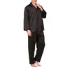 Moderno Macchia di Seta Pijama Hombre Solido Allentato Degli Indumenti Da Notte Degli Uomini Sexy Completo Da Notte Pantaloni di Sonno Salotto Pigiama Set Casual Notte Suit253y