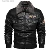 Giacca da uomo in pelle sintetica in pelle sintetica da uomo spessa calda bomber militare giacche in pelle tattica da uomo capispalla in pile collo in pelliccia giacca a vento cappotto maschile 6XL T231011