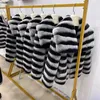 Damen-Fell-Mantel aus echtem Otter-Kaninchen für Damen, normale Länge, modische 100 % Rex-Lederjacke für den Winter 231010