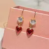 Muimu Pendiente Joyería De Diseñador Calidad Original Nuevos Pendientes De Cristal De Fresa Pendientes De Aguja De Plata De Estilo De Hada De La Academia Dulce, Lindo Y Fresco