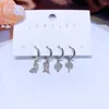 Boucles d'oreilles créoles MIGGA 4 pièces, ensemble de jolis dinosaures et cactus pour femmes et filles, bijoux en Zircon cubique