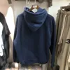 Felpa con cappuccio in peluche con lettera ricamata Felpe sportive casual larghe da uomo e da donna