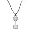 Pendentif Colliers Mode Métal Barbell Haltère Collier Gym GO FIT Bodybuilding Amant Cadeau Pour Hommes En Gros Dropship