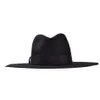 Цельномодная винтажная ковбойская шляпа Fedora для женщин и девочек с широкими полями, шерстяная фетровая шляпа, черная ковбойская шляпа-клош для мужчин и женщин Shippin2735