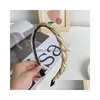 Hair Accessories High-End Braided Pearl Chain Winding Headband Fashion Hair Accessories Women Thin Side Hairband Boutique Cute Hoop He Dh6Pv