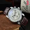 Zeppeli Wrist Watches for Men 2023メンズウォッチ6針のすべてのダイヤルワークQuartz Wastch Top Luxury Brand Chronograph Clock Leather Belt Fashion Holida
