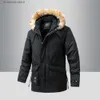 Parka da uomo in piumino caldo Parka da uomo con cappuccio in pelliccia con cappuccio giacche invernali da uomo moda abbigliamento taglie forti in pile da esterno Lind cappotti T231011