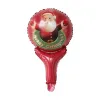 Palloncini natalizi rotondi Decorazione bastoncino Mano che tiene palloncini in stagnola Decorazioni per la casa per feste Albero di Babbo Natale Buon Natale Globos Forniture Giocattoli gonfiabili per regali per bambini 1011