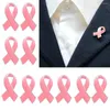 Broches 10 stuks Mode Roze Lint Borstkanker Awareness Revers Pin Broche Badge Charms Gift