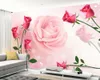 Tapeten Romantische rosa Rose 3D Wallpaper Wohnzimmer Kinder Sofa TV Hintergrund Wand Restaurant benutzerdefinierte Wandbild