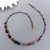 Pendant Necklaces KKGEM Natural m Multi Color Round 4x75mm teardrop Tourmaline Gemstone Choler Necklace Handmade Jewelry 231010