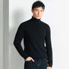 Herensweaters Kamgaren Wollen Trui Coltrui Elegant Dieptepunt Overhemd Zakelijk Casual Slim-Fit Zuivere Wol