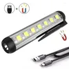 Torce elettriche Mini luce da lavoro Illuminazione abbagliante Campeggio esterna Penna portatile con clip laterale con forte adsorbimento magnetico COB