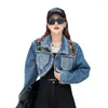 Giacche da donna Borta Short Denim Jacket for Women Spring Autumn Jeans cappotto Full Stree Wear Tops Manteau Femme