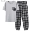 L-4XL hommes pyjama ensembles été à manches courtes coton homme pyjamas imprimer lettre pyjamas grands chantiers décontracté vêtements de nuit Pijamas HombreL231011