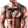 BHs Sets Dessous Leder Harness Männer Einstellbare Fetisch Homosexuell Kleidung Sexuelle Körper Brust Gürtel Strap Punk Rave Kostüme325v