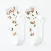 Women Socks Lace Mid-tube Silk Ultra-thin Breathable Summer Rose Blossom Girls' Transparent Bubble Mouth Women's Cute